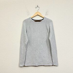 RVLT Revolution Waffle Knit Sweater Gray Pullover Long Sleeve Cotton